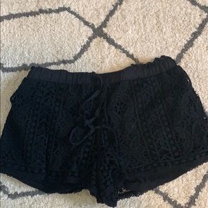 Black lace shorts